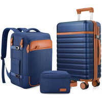 UKEIN Luggage Sets 3 Piece, Carry On Luggage 20 Inch With Spinner Wheels, PC Hardside School Luggage Set with TSA Lock, Durable Carry On Suitcase With Travel Backpack for Men Women TikTokShopBacktoSchool