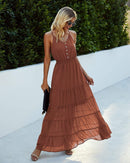 PRETTYGARDEN Sundress for Women 2025 Summer Spaghetti Strap Sleeveless High Waist Beach Long Maxi Dresses