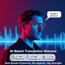 Ai Translation Smart Glasses with Chat GPT Bluetooth for Men Women with 140 Language Color-Change Lens Clear Headphone with Speaker Sunglasses,Travel Meeting Trade Business