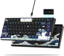 Womier S-K80 75% Keyboard with Color Multimedia Display Mechanical Gaming Keyboard, Wired Hot Swappable Gasket Mount RGB Custom Key Board, Pre-lubed Stabilizer for Mac/Win, Black Kanagawa