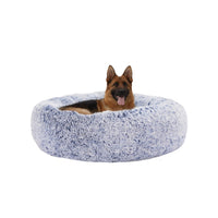 Bedfolks Calming Donut Dog Bed, 45-Inch Round Plush Anti-Anxiety Dog Bed, Washable with Non-Slip Bottom (Pink, Extra Large)