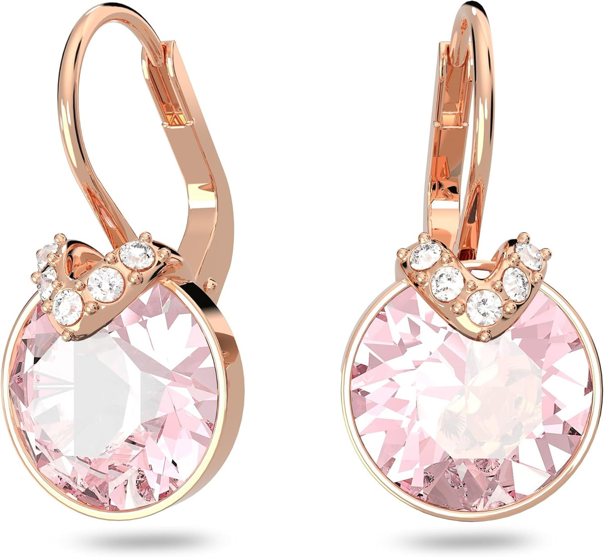 Earrings - Pink Crystals / Rose Gold Finish