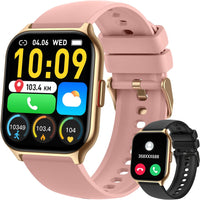 Smart Watch for Women Fitness Tracker: Gold Smart Watches for Women Digital Mens watches Make/Answer Call Waterproof Running Smartwatch Android Phone iPhone Samsung Compatible Heart Rate Monitor