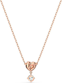 SWAROVSKI Lifelong Heart Necklace, Earrings, and Bracelet Crystal Jewelry Collection, Rose Gold & Rhodium Tone Finish