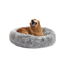 Bedfolks Calming Donut Dog Bed, 45-Inch Round Plush Anti-Anxiety Dog Bed, Washable with Non-Slip Bottom (Pink, Extra Large)