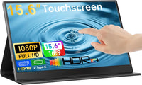 Portable Monitor 15.6-inch FHD 1080P Ultra-Slim Travel External Monitor HDR IPS Gaming Display with Kickstand &Speakers USB-C HDMI Plug&Play，for Laptop PC Phone PS4/5 Xbox Switch