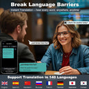 Ai Translation Smart Glasses with Chat GPT Bluetooth for Men Women with 140 Language Color-Change Lens Clear Headphone with Speaker Sunglasses,Travel Meeting Trade Business