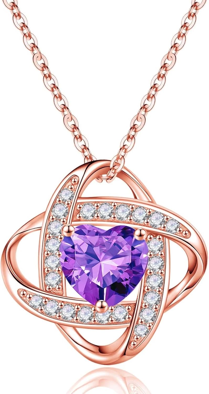 02-Feb-Natural Amethyst / Rose Gold Plated