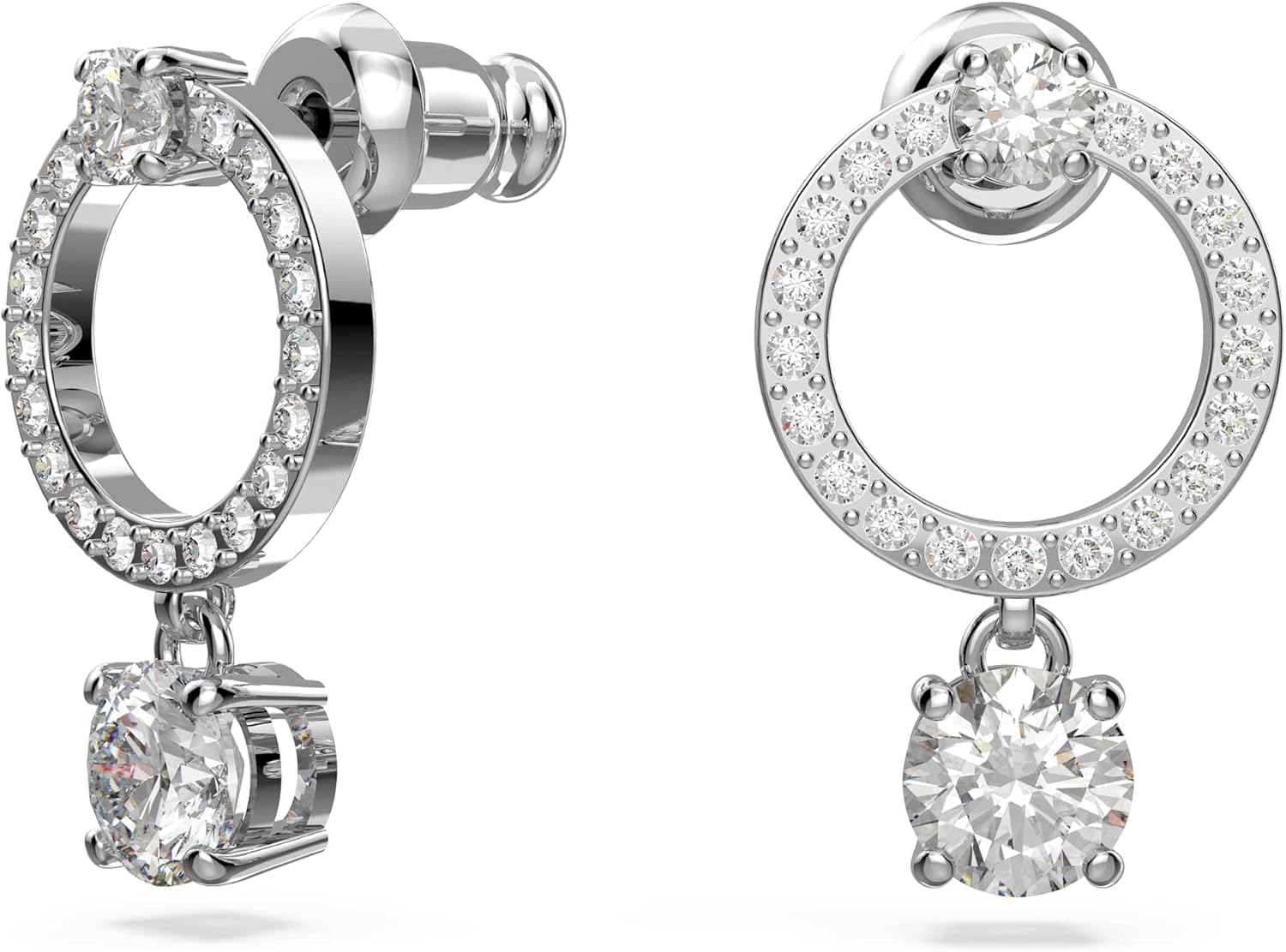 Swarovski Attract Necklace, Earring, and Bracelet Crystal Jewelry Collection, Rhodium Tone Finish