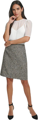 Calvin Klein Women's Classic Fit Straight Lux Suit Skirt (Regular and Plus Size)
