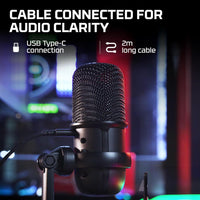 HyperX SoloCast – USB Condenser Gaming Microphone, for PC, PS4, PS5 and Mac, Tap-to-Mute Sensor, Cardioid Polar Pattern, great for Streaming, Podcasts, Twitch, YouTube, Discord,Black