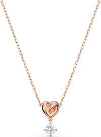 SWAROVSKI Lifelong Heart Necklace, Earrings, and Bracelet Crystal Jewelry Collection, Rose Gold & Rhodium Tone Finish