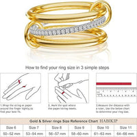 Tewiky Gold  Interlocked Stackable Rings for Women - Statement Multi Ring Mixed Metals Stack - Cubic Zirconia Two-Toned Stacking Jewelry