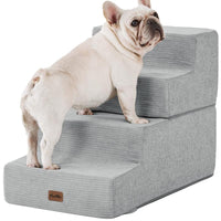Extra Wide Dog Stairs for High Bed Couch Sofa 35D Foam Pet Steps for Small Dogs and Cats Non-Slip Bottom Pet Stairs Home 4-Step 16" x 18" x 28"
