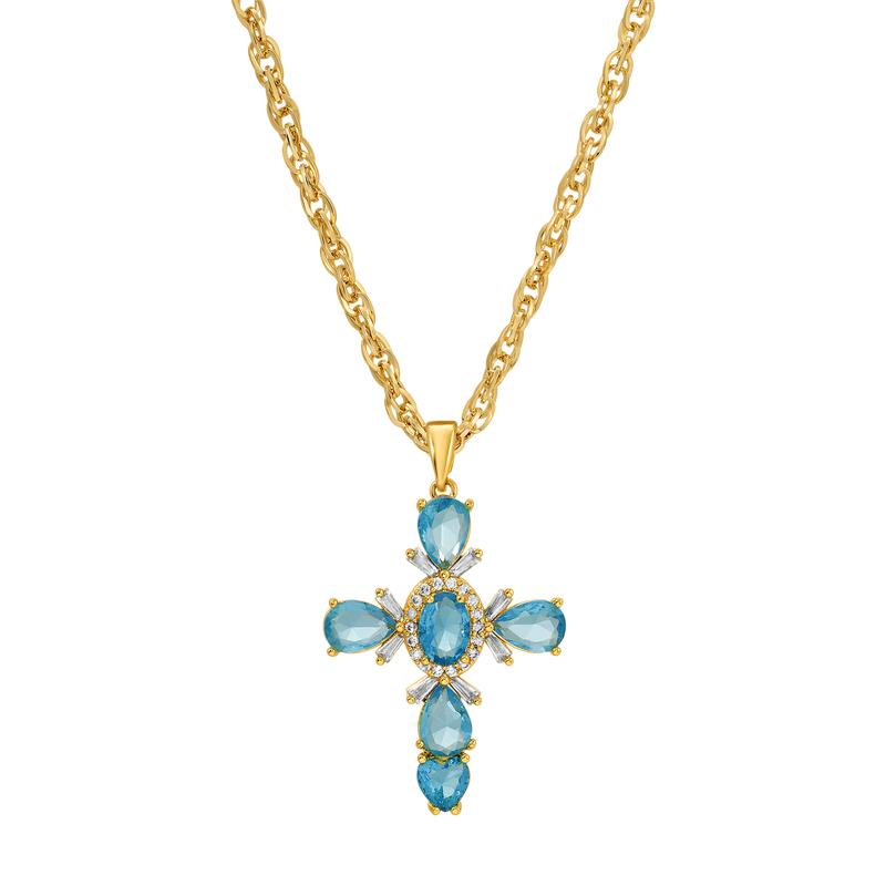 Turquoise Topaz (Gold) / 16" (Shortest)