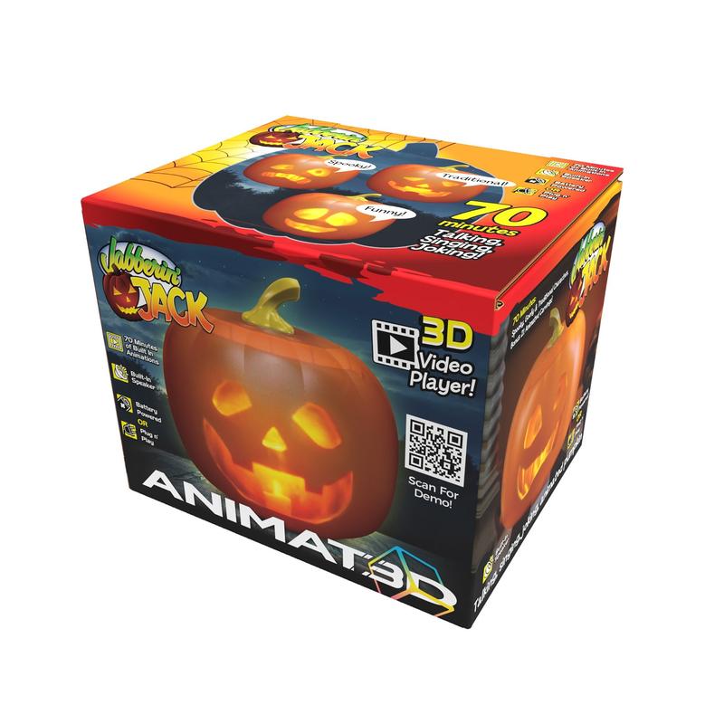 ANIMAT3D Jabberin' Jack The Talking Animated Pumpkin with Built-In Projector & Speaker Box Traditional