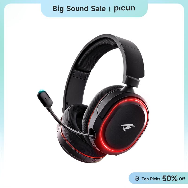 Picun G2 Gaming Headset Version 5.3 7.1 Surround Sound 5ms Low Latency ENC Microphone for PC PS4 PS5 for PC Laptop