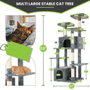 WeCharmer Cat Tree / Tower for Indoor with Green Leaves, Cat Condo Cozy Plush House with Hang Ball,  Pet Furniture with Scratching Posts cat  tree