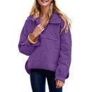 UANEO Womens Oversized Hooded Puffer Jacket Lightweight Pullover Hoodies Quilted Dolman Long Sleeve Warm Winter Coat