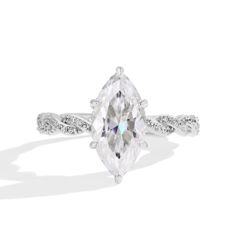 Gorgeous 3CT Marquise Shape  D Color VVS1 Synthetic Moissanite Ring  for Women Anniversary Party Gift R196