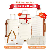 UUH Luggage Sets with TSA Locks -3pcs/4pcs/6pcs/7pcs/8pcs/9pcs Suitcases Sets-Travel and Moving Set(Family Set)