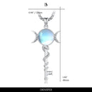 DRINSPER Hecate Necklace 925 Sterling Silver Goddess of Witches of Magic Hekate Pendant Necklace Ancient Greek Mythology Night of Hekate The Ancient Origins of the Goddess of Witchcraft and Moon Amulet Jewelry Pagan Jewelry for Women Men