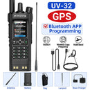 1/2PCS BAOFENG UV32 GPS Ham Radio Walkie Talkie 10W APP Programming Wireless Copy Frequency Rechargeable uv32 Multi Band 2500mAh UV-32 uv-32 Type-C AM FM NOAA Radio