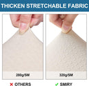 Smiry Waterproof Seat Covers for Dining Room Chairs Set of 6, Stretch Jacquard Removable Washable Chair Seat Slipcovers Protector, No Rear Covers, Beige