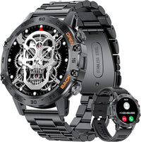 Military Smart Watch for Men(Answer/Dial Calls),100 Sports Modes, 5ATM Waterproof Fitness Watch with Heart Rate/SpO2/Blood Pressure for Android and iOS,1.39''HD DIY Screen Smartwatch Black