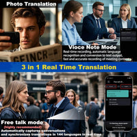 Ai Translation Smart Glasses with Chat GPT Bluetooth for Men Women with 140 Language Color-Change Lens Clear Headphone with Speaker Sunglasses,Travel Meeting Trade Business