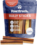 Pawstruck Natural 8–12" Bully Sticks for Dogs – Long-Lasting, Rawhide-Free, Low-Odor, Grain-Free Dental Chew Treat – Single Ingredient, 100% Real Beef – 1 lb Bag – Packaging May Vary
