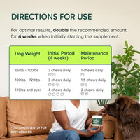 Wuffes Advanced Dog Hip and Joint Supplement with Glucosamine, Chondroitin, Omega 3, MSM, and Green Lipped Mussel, 30 Pork Flavored Chews for Large Dog Breeds