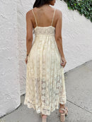 CUPSHE Women's Summer Dresses Sleeveless Lace Casual Tassel Beach Spaghetti Straps Flowy Maxi Sun Dress
