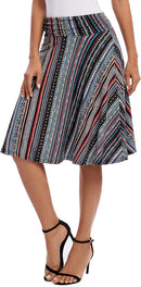 Urban CoCo Women's Ruched High Waist Knee Length Jersey A-Line Stretchy Flared Casual Skirt