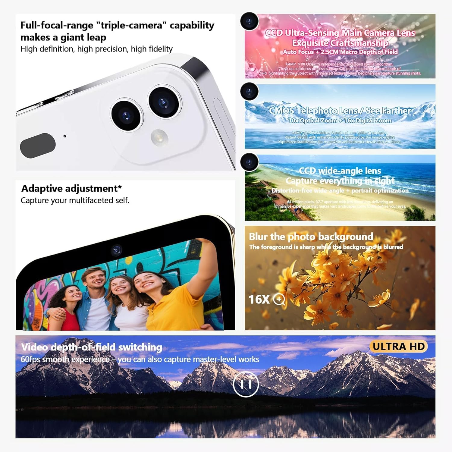 D6 Digital Camera with Auto Focus & 4K Video Recording - 64MP Portable Compact UHD Camera, 16X Digital Zoom, Anti-Shake, Includes 32GB Card - for Teens & Adult Beginners (Pink)