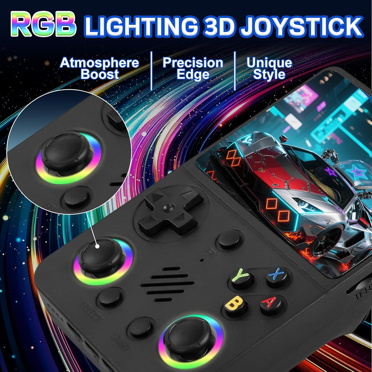 RG36PRO Retro Handheld Game Console - with Open Source System,3.5" IPS Screen,Support 30,000+ Classic Games,64G TF Card, Portable Gaming Player for Travel,Gift for Teen or Partner -Black