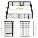 Dog Playpen 6/8/12/16 Panels Metal Pet Playpen, Outdoor Indoor Dog Exercise Barrier Fence, 24/32/40/47 inch