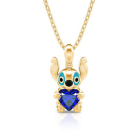 Jeulia Hug Me "Little Monster" Heart Cut Sterling Silver Necklace