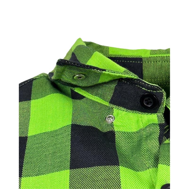 The "Incredible H" Green & Black Flannel (Hidden Snap Collars)