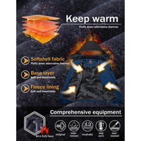 MAGCOMSEN Men's Winter Coats Waterproof Ski Snow Jacket Warm Fleece Jacket Parka Raincoats With Multi-Pockets