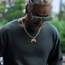 Holylegend 14K Real Gold-Plated Game Controller Necklace, Sony-Inspired CZ Diamond Pendant, 24" Cuban & Rope Chain, Hip Hop Jewelry Gift for PlayStation Fans