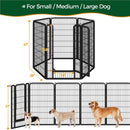 Dog Playpen 6/8/12/16 Panels Metal Pet Playpen, Outdoor Indoor Dog Exercise Barrier Fence, 24/32/40/47 inch