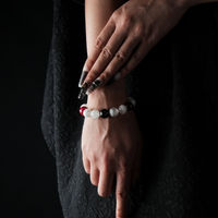Snow Phantom, Garnet & Obsidian Crystal Bracelet – Protection & Grounding