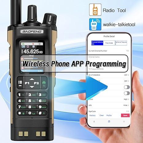 1/2PCS BAOFENG UV32 GPS Ham Radio Walkie Talkie 10W APP Programming Wireless Copy Frequency Rechargeable uv32 Multi Band 2500mAh UV-32 uv-32 Type-C AM FM NOAA Radio