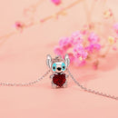 Jeulia Hug Me "Little Monster" Heart Cut Sterling Silver Necklace
