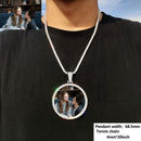CARÁTIX Medium Round Plated Memory Medallions Charms Custom Picture Pendant Necklace for Men Hip Hop Jewelry Large Size Photo Pendant Jewellery Outdoorfun Valentine's Day Gift Fathersdaygift