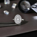 D/VVS1 Round Shape All Synthetic Moissanite Ring for Women Engagement Fine Jewelry Gift R111