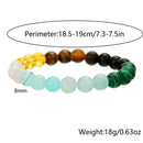A labeled image showing the size (8mm beads) and bracelet perimeter, plus weight (18g), with a clean product outline.