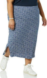 Amazon Essentials Women's Pull-On Knit Midi Skirt (Available in Plus Size)