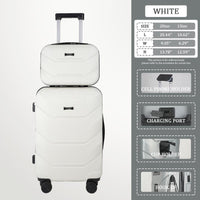 HOt 2025 multifunctional two-piece suitcase, YOUGGELl suitcasea must-have for going out, carry-on suitcase 20 inch+ 13inch /360° universal wheels, cup holder suitcase, chargingport suitcase unisex /business trip / travel /school must-have #outdoorfun